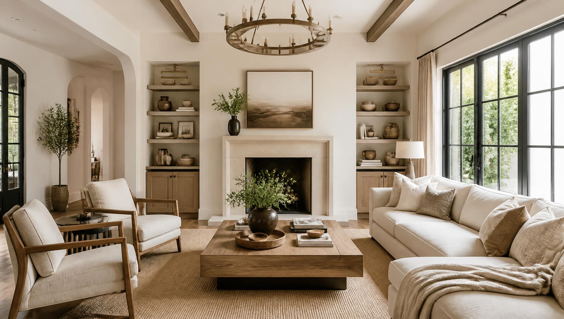 Elegant professionally staged living room